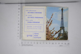 Mini Calendrier 1972 Caisse D'Epargne De Lyon GREP Rhone Alpes / Illustration Tour Eiffel - Klein Formaat: 1971-80