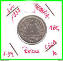 GERMANY TERCER REICH 1 REICHSMARK ( 1937 CECA - A )  ( DEUTSCHES REICHSMARK KM # 78 ) - 1 Reichsmark