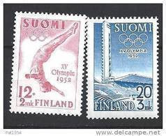 Finlande 1951 N° 382/383 Neufs ** MNH Surtaxe Pour Jeux Olympiques De 1952 - Nuevos