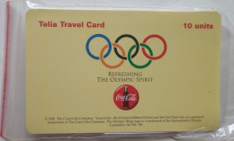 Sweden Telia Travel Card 10 Minutes MINT - Coca Cola Olympic - Os Ringar - Suède