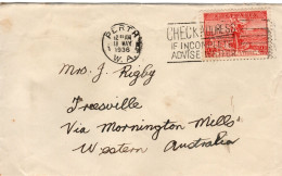 Australia 1936 Mail From Perth To Treesville - Cartas & Documentos