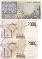 6-LOT M-34 - ITALIE - 3 BILLETS DE 2000 L - 2000 Liras