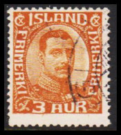 1920. King Christian X. Thin, Broken Lines In Ovl Frame. 3 Aur (Michel 84) - JF543222 - Gebraucht