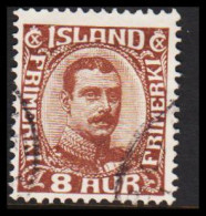 1920. ISLAND.  King Christian X. Thin, Broken Lines In Ovl Frame. 8 Aur. (Michel 88) - JF543235 - Usati