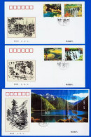 China FDC/1998-6 UNESCO World Heritage Site. - Jiuzhaigou (Nine-village Valley) 3v MNH - 1990-1999