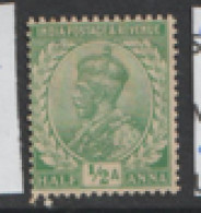 India  1911  SG 156   1/2a Emerald  Fine Used - 1902-11  Edward VII