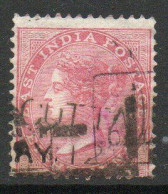 India 1865 8 Annas Carmine, Wmk. Elephant Head, Perf. 14, Used, SG 65 (E) - 1854 Britse Indische Compagnie