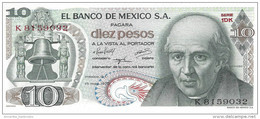 Mexico 10 Pesos 1975, SERIE 1DK UNC (P-63h) - Mexico