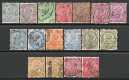 India 1911-23 GV Definitives Group Of 17, Including Shades, To 12 Annas, Wmk. Star, Used, Between SG 151-84 (E) - 1911-35 Koning George V