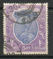 India 1911-23 GV 5 Rupees Ultramarine & Violet, Wmk. Star, Used, SG 188 (E) - 1911-35 Koning George V