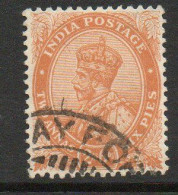 India 1922-6 GV 2 Annas 6 Pies Orange, Wmk. Star, Used, SG 199 (E) - 1911-35 Koning George V