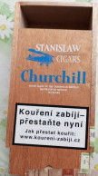 Boîte En Bois Pour 10 Cigares Churchill - Stanislaw, Pays Du Bassin République Dominicaine Hand Made - Hecho Et Mano, - Étuis à Cigares