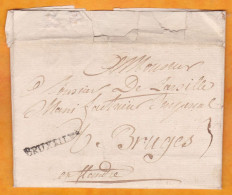 1760 - Marque Postale BRUXELLES Sur Lettre Pliée Avec Corresp Familiale En Français De 2 Pages Vers Bruges Brugge - 1714-1794 (Austrian Netherlands)