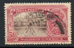 India 1931 GV Inauguration Of New Delhi 3 Annas Value, Wmk. Multiple Star, Used, SG 230 (E) - 1911-35 Koning George V