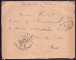 France, Enveloppe " Trésor Et Postes " Du 9 Janvier 1918 Pour Saint-Maur-des-Fossés, Cachet Ambulance - Other & Unclassified