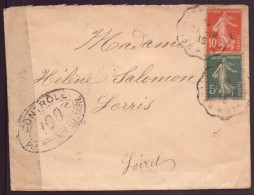 France, Enveloppe Du 27 Octobre 1918 Pour Lorris, Cachet Contrôle Postal Militaire - Otros & Sin Clasificación