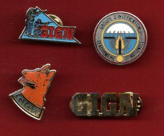 Lot De 4 Pin's GIGN, Groupe D'intervention De La Gendarmerie Nationale. - Police