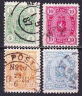 1885. Finland. Coat Of Arms. Used. Mi. Nr. 20-23 - Usados