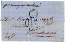 SINGAPOUR - LETTRE DE SINGAPOUR POUR BORDEAUX, 1871 - Singapore (1959-...)