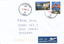 Turkey Cover Sent Air Mail To Denmark 18-3-2013 Topic Stamps - Storia Postale