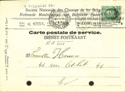 Belgique - Carte Postale - Service - Société Nationale Des Chemins De Fer Belge - 1931 - 10 Centimes - Usados