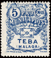 Málaga - Guerra Civil - Em. Local Nacional - Teba - Allepuz ** 4 - "5 Cts. Pro Municipios" - Emissioni Nazionaliste