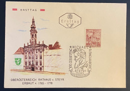 Österreich 1965 Bauten Mi. 1194 FDC Schmuckkuvert Sonderstempel Michael Blümelhubers Gestempelt/o STEYR - Briefe U. Dokumente