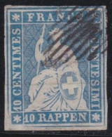 Suisse   .  Yvert  .    27d  (2 Scans)   .  Papier Mince  .     O        .    Oblitéré - Used Stamps