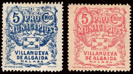 Málaga - Guerra Civil - Em. Local Nacional - Villanueva De Algaidas - Allepuz * 2/3 - "5 Cts. Pro Municipios" - Emissioni Nazionaliste