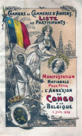 Manifestation Nationale Pour Fêter L'annexion Du Congo à La Belgique. 6 Juin 1909. Liste Des Participants. - Afrique