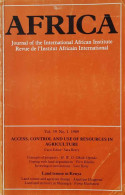 Access, Control And Use Of Resources In Agriculture; Concepts Of Property; Land Tenure In Kenya - Afrique