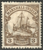 449 German Colonies Marshall Inseln 3 Pf Voilier Sailing Ship MH * Neuf (GEC-14) - Marshall Islands