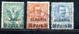 LEVANTE ALBANIA 1902 SOPRASTAMPATO D'ITALIA SERIE COMPLETA ITALY SURCHARGED COMPLETE SET USATA USED OBLITERE' - Albanien