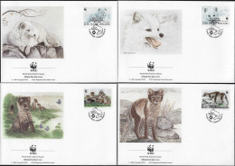 Finlande 1993 Y&T 1166 à 1169 Sur FDC. WWF, Renard Polaire, Renard Arctique - FDC