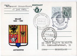 PHILATELIE - Carte Postale - Courrier Par Ballon - Armoiries ANTWERPEN - CEROUX-MOUSTY - Gebraucht