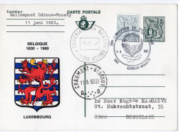 PHILATELIE - Carte Postale - Courrier Par Ballon - Armoiries LUXEMBOURG - CEROUX-MOUSTY - Usati