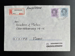 NETHERLANDS 1993 REGISTERED LETTER ZOETERMEER TO VIANEN 11-06-1993 NEDERLAND AANGETEKEND - Briefe U. Dokumente