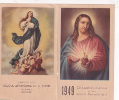 Calendarietto - Scuola Apostolana Del S.cuore - Albino - Bergamo - Anno 1949 - Kleinformat : 1941-60