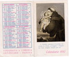 Calendarietto - Tipografia E Libreria Antoniana - Padova - Anno 1950 - Formato Piccolo : 1941-60