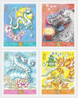 ISLE OF MAN 2024 ZODIAC LUNAR NEW YEAR OF DRAGON COMP. SET OF 4 STAMPS MINT MNH (**) - Chinees Nieuwjaar