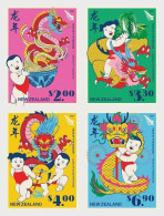 NEW ZEALAND 2023 ZODIAC LUNAR NEW YEAR OF DRAGON 2024 COMP. SET OF 4 STAMPS MINT MNH (**) - Chinees Nieuwjaar