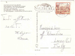 CARTOLINA SALZBURG PER ITALIA CON ANNULLO TARGHETTA - Covers & Documents