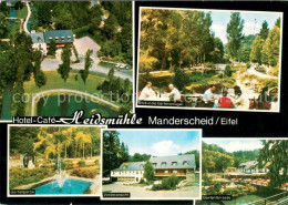 73649050 Manderscheid Eifel Hotel Cafe Heidsmuehle Gartenanlagen Terrasse Mander - Manderscheid