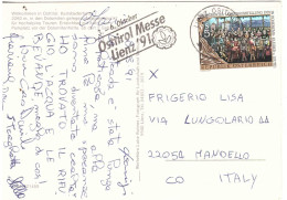 CARTOLINA OSTTIROL KARLSBADERHUTTE PER ITALIA ANNULLO TARGHETTA - Covers & Documents