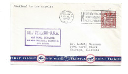 NEW ZEALAND - 1940 AIRMAIL COVER TO USA VIA NEW CALEDONIA - SLOGAN MACHINE CANCEL - Covers & Documents