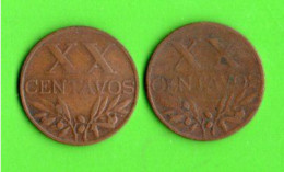 PORTUGAL . REPVBLICA·PORTVGVESA . XX CENTAVOS . 2 PIÈCES - Réf. N°152M - - Portugal