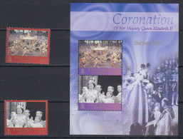 British Antarctic Territory (BAT) 2003 Coronation Queen Elizabeth II 2v + M/s ** Mnh (ZO158) - Unused Stamps