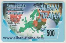 ALBANIA - Alban Tirana, Prepaid Card, 500 Lek, Used - Albanië