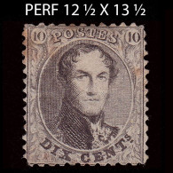 BELGIUM.1863.K Leopold I.10c.YVERT 14C.MNG.PERF 12 ½ X 13 ½   NO GUM - 1863-1864 Médaillons (13/16)