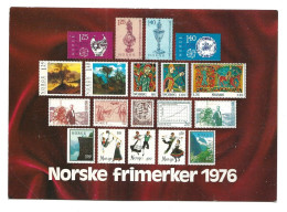 Norway 1976 Card With Photo Of All Stamps Issued 1976  -unused - Brieven En Documenten